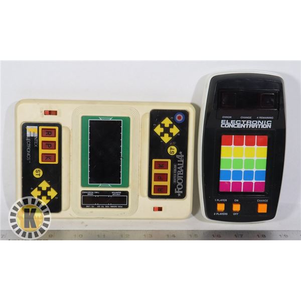 PAIR OF VINTAGE HANDHELD VIDEO GAMES FOOTBALL4 &