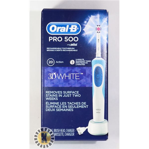 ORAL B PRO 500 RECHARGEABLE  TOOTHBRUSH
