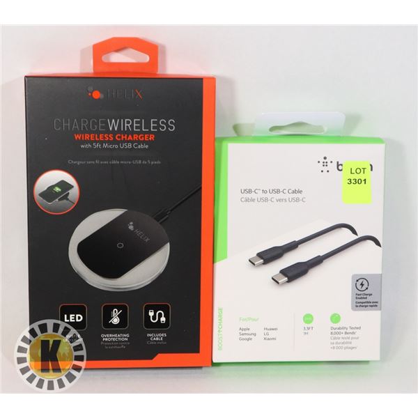 WIRELESS CHARGER SOLD WITH USB C TO USB C CABLE