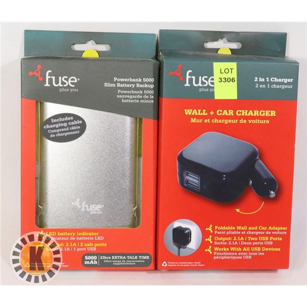 2 IN 1 CHARGER (CAR AND WALL) SOLD WITH 5000 SLIM
