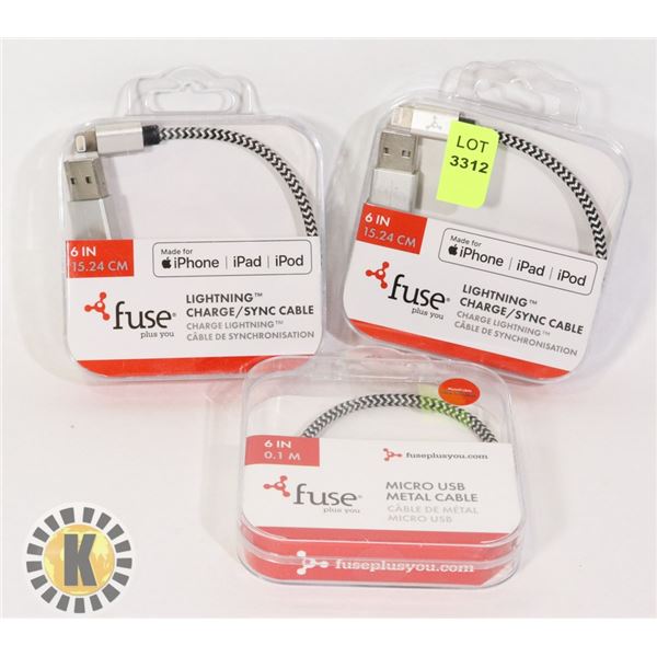 BUNDLE OF TWO LIGHTNING CABLES FOR APPLE AND