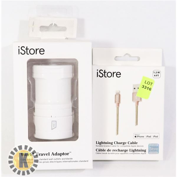 LIGHTNING CHARGE CABLE SOLD WITH WORLD TRAVEL