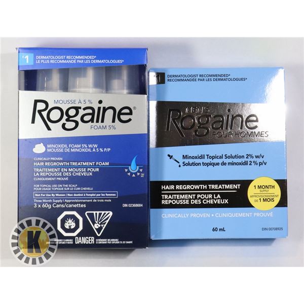 TWO ASSORTED BOXES OF MENS ROGAINE
