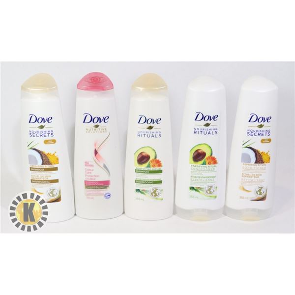 BAG OF ASSORTED DOVE HAIR CARE