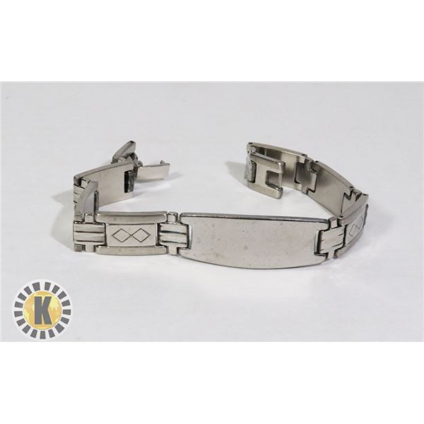 MEN'S STAINLESS STEEL ENGRAVABLE BRACELET