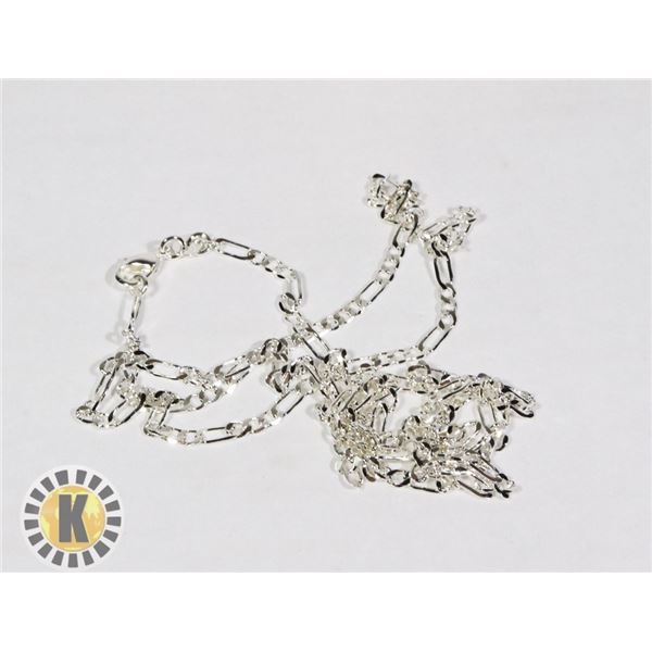 STAMPED 925 STERLING SILVER FIGARO NECKLACE