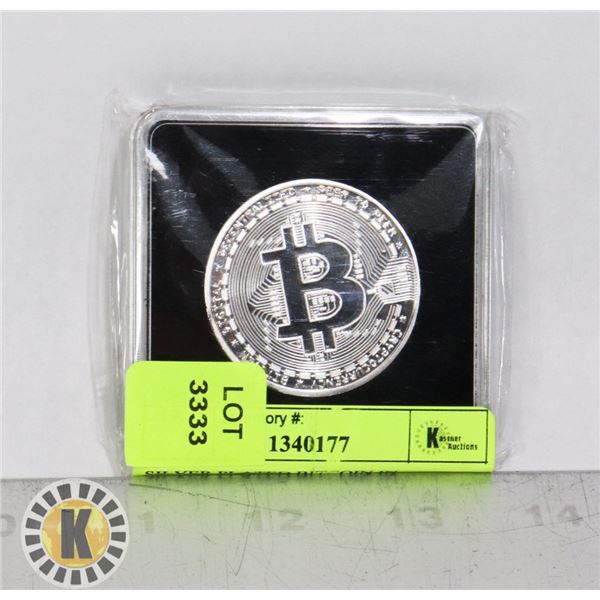 SILVER PLATED BITCOIN IN PROTECTIVE CASE