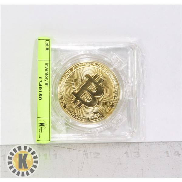 GOLD PLATED BITCOIN IN PROTECTIVE SPINNING CASE