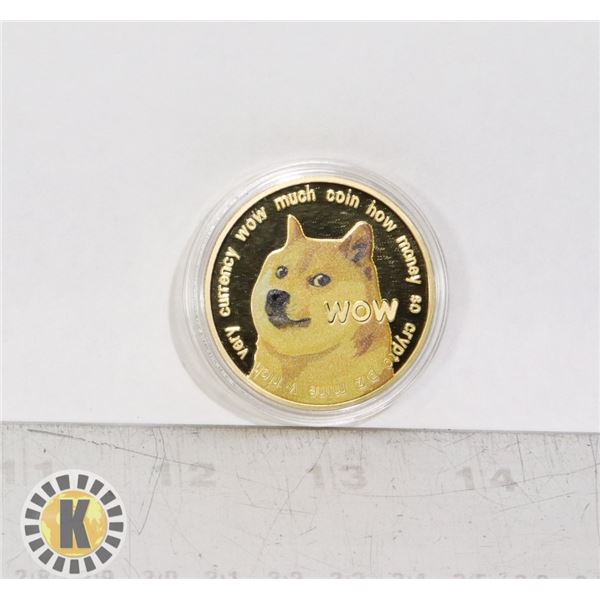 GOLD PLATED DOGECOIN IN PROTECTIVE CASE