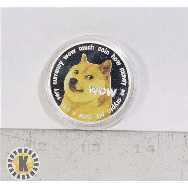SILVER PLATED DOGECOIN IN PROTECTIVE CASE
