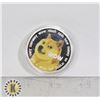 Image 1 : SILVER PLATED DOGECOIN IN PROTECTIVE CASE