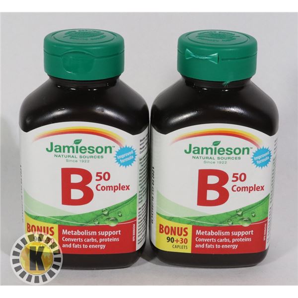 TWO BOTTLES OF JAMIESON B50 COMPLEX CAPLETS