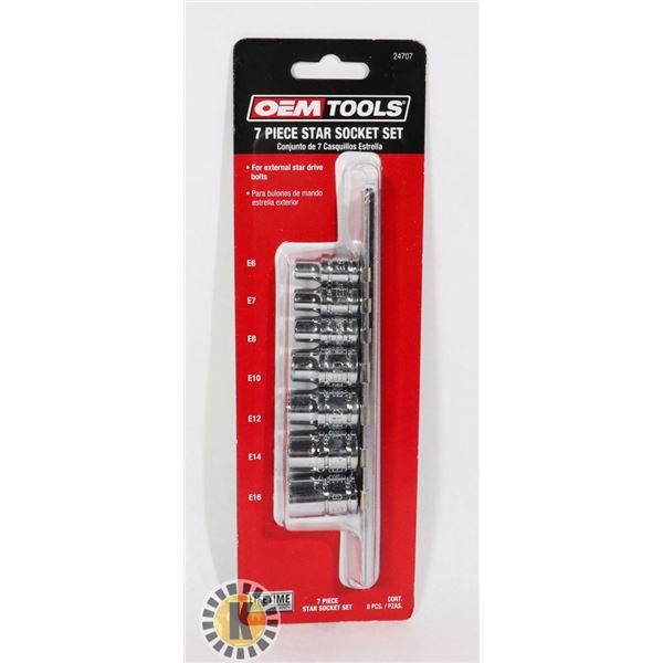 NEW OEM TOOLS 7 PC STAR SOCKET SET