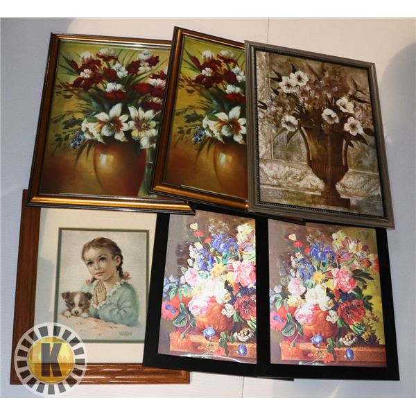 BOX WITH 6 ESTATE PICTURES INCL. WOOD FRAMED