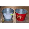 Image 1 : 2 BEER BUCKETS- ORIGINAL 16 & BUDWEISER