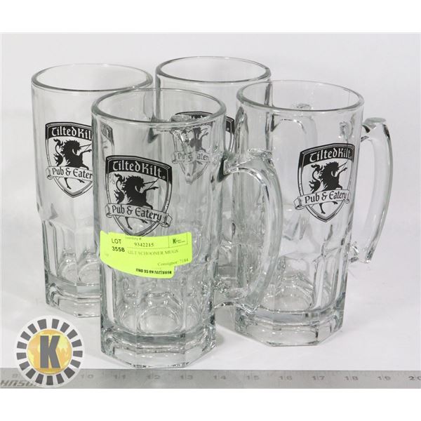 4 TILTED KILT SCHOONER MUGS
