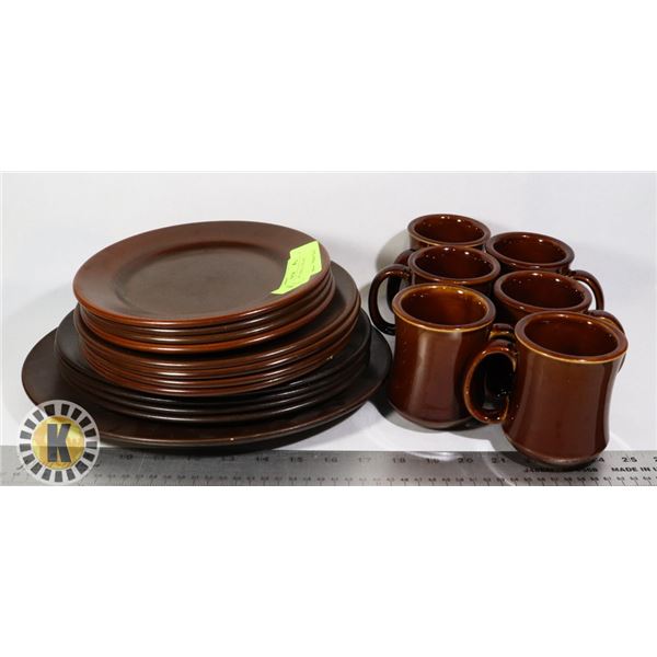 1G SET BROWN DISHES (CUPS AND PLATES)