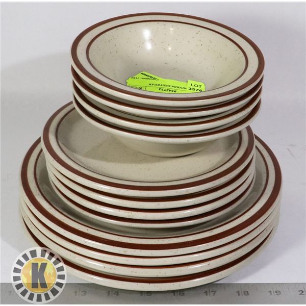 SET BROWN RIM DISH WEAR