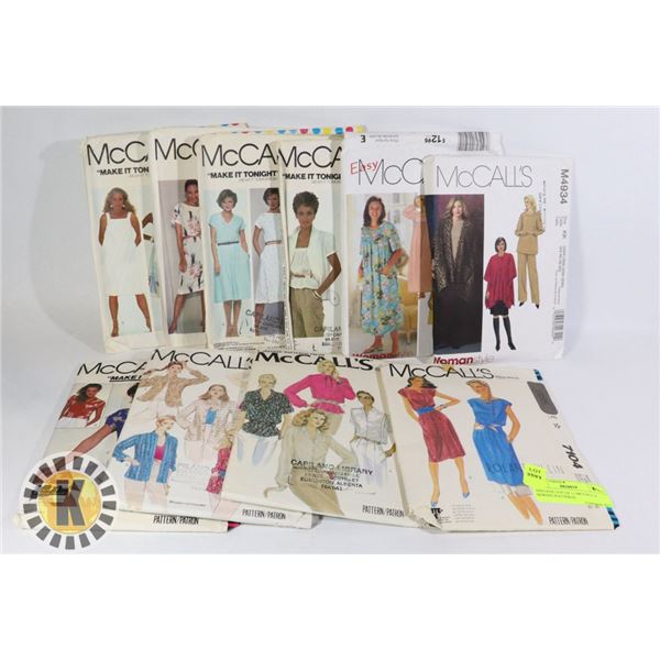 VINTAGE LOT OF 11 MCCALL`S SEWING PATTERNS