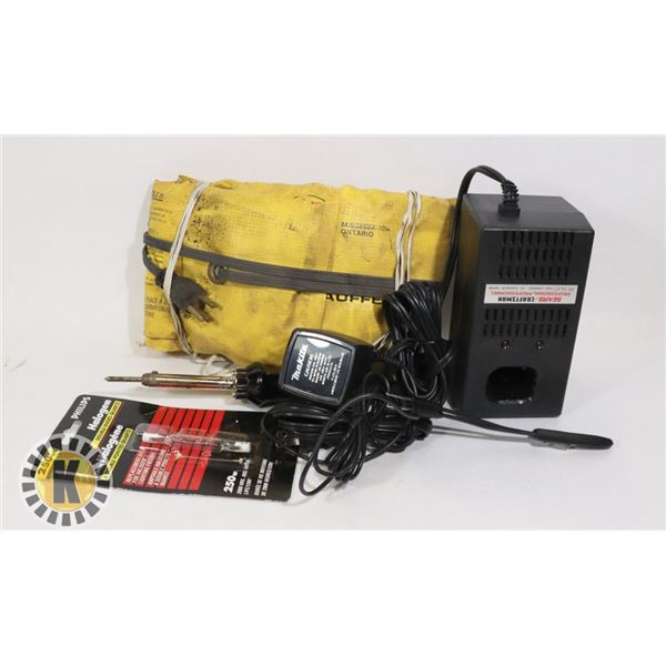 ESTATE BOX WITH CHARGERS, BATTERY WARMER,