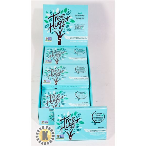 BOX OF TREE HUGGER WINTERGREEN GUM - 12 PACKS