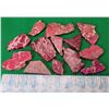 Image 1 : 10)  LOT OF 13 RED AND PINK JASPER MINERAL
