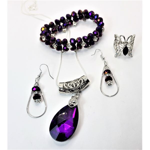 19)  SUITE OF PURPLE FIRE TITANIUM CRYSTAL