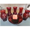 Image 1 : Antique Vase & Decorative Dish Collection in Red Glass