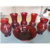 Image 3 : Antique Vase & Decorative Dish Collection in Red Glass