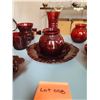 Image 2 : Vintage Red Assorted Glass Dish & Vase Set