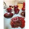 Image 4 : Vintage Red Assorted Glass Dish & Vase Set