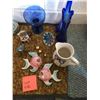 Image 1 : Vintage Fish, Creamer, Blue Bird Figure, Compote & Vase