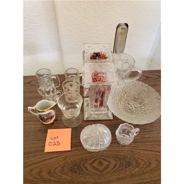 Various Vintage Glass Ware