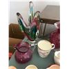 Image 3 : Cranberry Glass, Glass Vase & Figurine & Asssorted China
