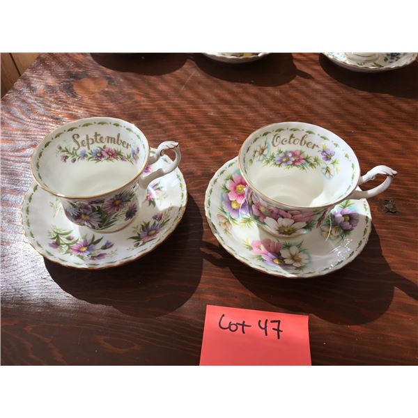 Beautiful Months of the Year Teacups