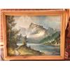 Image 2 : Mountain & Lake Painting, Spoons/Rack,  Crystal Bowls & Dishes
