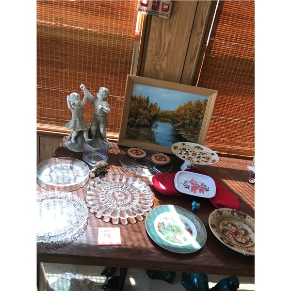 Girl/Boy Garden Statue, Stream Painting, Swedish Horses