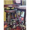 Image 3 : Vintage Wood Chair with Pink Upholstery & Antiques Stool w Claw Feet