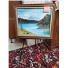 Image 1 : Large Landscape Painting with Easel