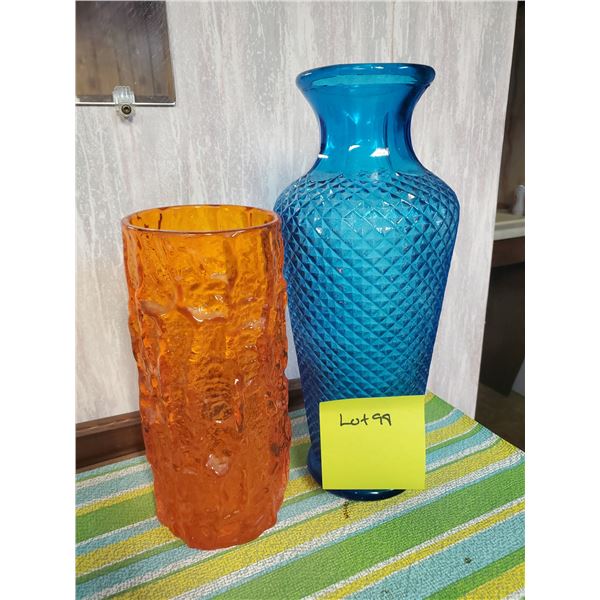Orange and Blue Vintage Vases