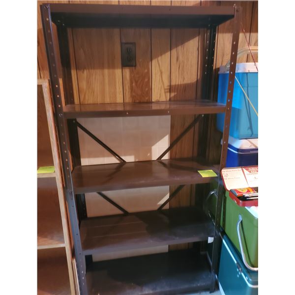 Brown Metal Shelving Unit