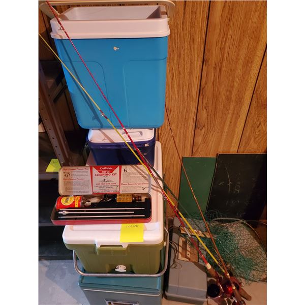 Fishing Gear- Poles, Nets & Coolers