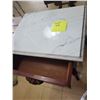 Image 2 : Harp Carrera Marble & Wood Side Table