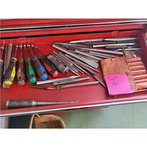 Assorted Chisels, Punches & Socket Screwdrivers