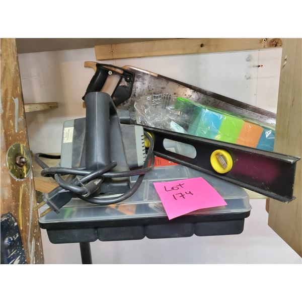Saws, Level, Power Planner, & Assorted Screws