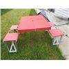 Image 5 : Red Fold Up Picnic Table & Plant Stands