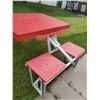 Image 6 : Red Fold Up Picnic Table & Plant Stands