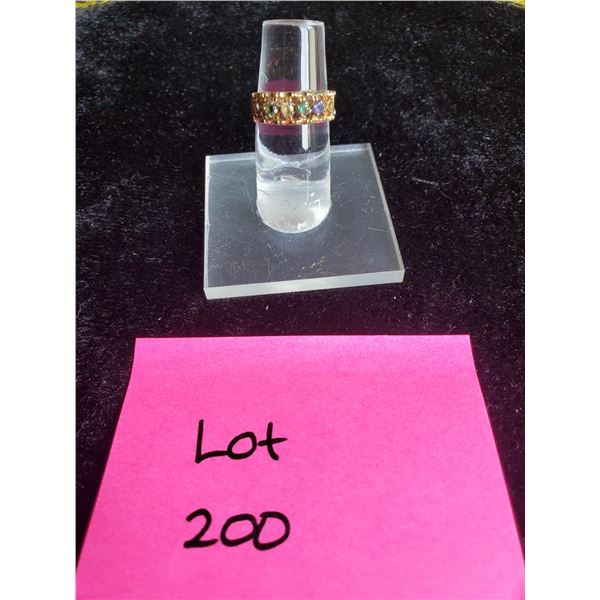 Ladies 10k Gold Gemstone Family Ring