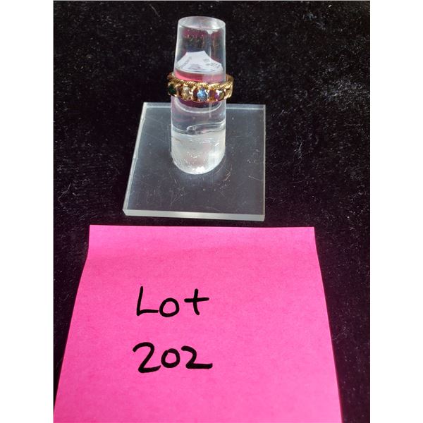 Ladies 10k Ring w 4 Gemstones