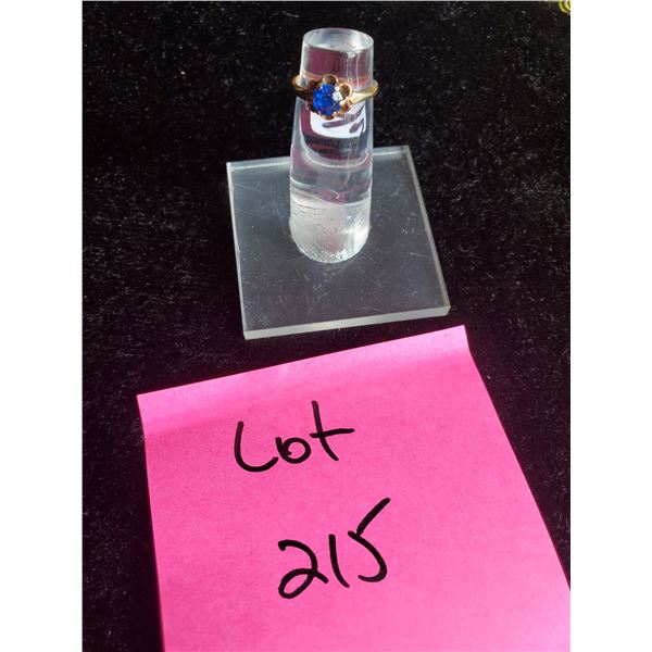 Ladies 10k Gold Synthetic Sapphire Ring